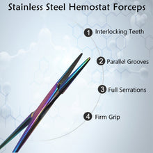 Load image into Gallery viewer, Mosquito Hemostat Forceps 5" (12.7cm) Straight, Stainless Steel, Multi