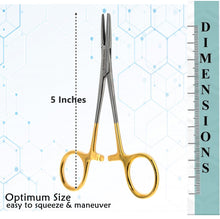 Load image into Gallery viewer, Mosquito Hemostat Forceps 5" Straight, Stainless Steel, Gold Handle