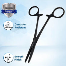 Load image into Gallery viewer, Mosquito Hemostat Forceps 5" (12.7cm) Straight, Stainless Steel, Black