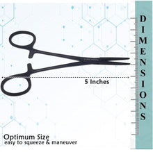 Load image into Gallery viewer, Mosquito Hemostat Forceps 5" (12.7cm) Straight, Stainless Steel, Black