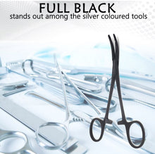 Load image into Gallery viewer, Mosquito Hemostat Forceps 5" (12.7cm) Curved, Stainless Steel, Black