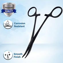 Load image into Gallery viewer, Mosquito Hemostat Forceps 5" (12.7cm) Curved, Stainless Steel, Black