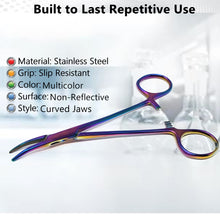 Load image into Gallery viewer, Hemostat Forceps 5.5" (14cm) Curved, Stainless Steel, Multi