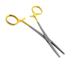 Load image into Gallery viewer, Crile Hemostat Forceps 5.5" Straight, Stainless Steel, Gold Handle
