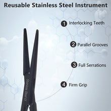 Load image into Gallery viewer, Hemostat Forceps 5.5" (14cm) Straight, Stainless Steel, Black