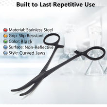 Load image into Gallery viewer, Hemostat Forceps 5.5" (14cm) Curved, Stainless Steel, Black