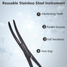 Load image into Gallery viewer, Hemostat Forceps 5.5" (14cm) Curved, Stainless Steel, Black