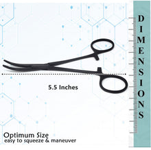 Load image into Gallery viewer, Hemostat Forceps 5.5" (14cm) Curved, Stainless Steel, Black