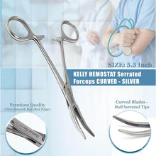 Load image into Gallery viewer, Kelly Hemostat Forceps 5.5" Curved, Stainless Steel