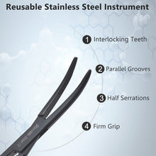Load image into Gallery viewer, Kelly Hemostat Forceps 5.5" Curved, Stainless Steel, Black