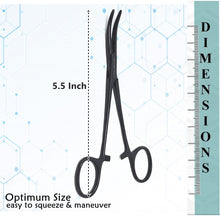 Load image into Gallery viewer, Kelly Hemostat Forceps 5.5" Curved, Stainless Steel, Black