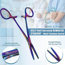 Load image into Gallery viewer, Kelly Hemostat Forceps 5.5" Straight, Stainless Steel, Multi