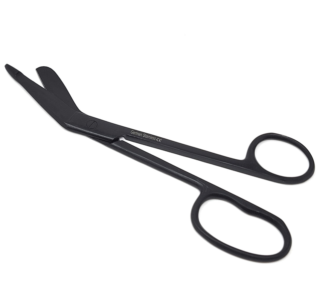 Full Black One Large Ring Lister Bandage Scissors 5.5