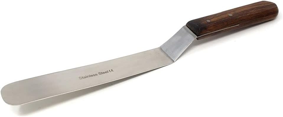 Stainless Steel Lab Spatula with Wooden Handle, 8