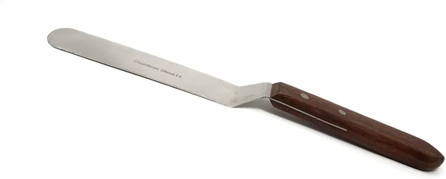 Stainless Steel Lab Spatula with Wooden Handle, 6