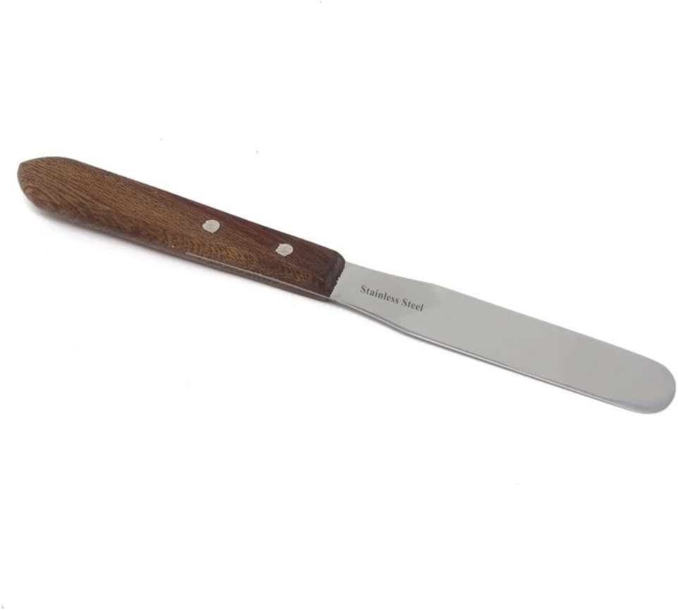 Stainless Steel Lab Spatula with Wooden Handle, 4
