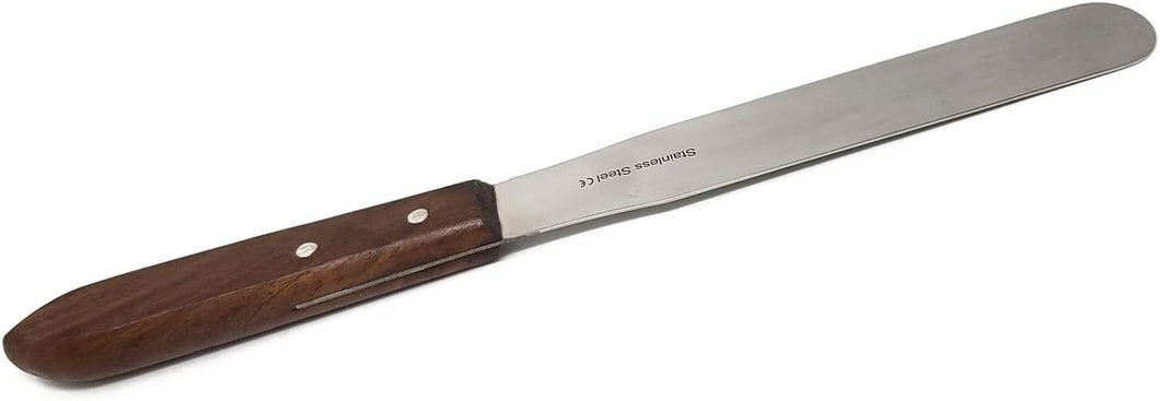 Stainless Steel Lab Spatula with Wooden Handle, 6