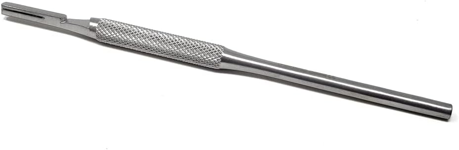 Round Grip Scalpel Handle #4, Stainless Steel