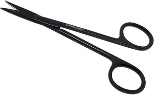 IRIS Dissecting Scissors 4.5", Straight, Stainless Steel, Black