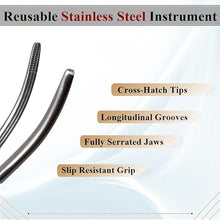 Load image into Gallery viewer, Carmalt Artery Forceps Curved 6.25&quot;, Longitudinal Jaws, Stainless Steel

