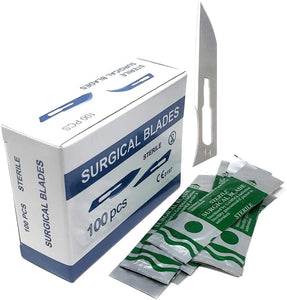 Surgical Scalpel Blades #14, Sterile, Carbon Steel Blade, 100/BX