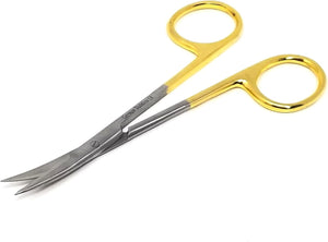 TC Dissecting IRIS Sharp Fine Point Scissors, 4.5", Curved, Stainless Steel