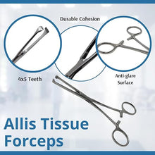 Load image into Gallery viewer, Premium Allis Tissue Clamp Forceps 6&quot;, 4x5 Teeth, Stainless Steel
