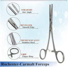 Load image into Gallery viewer, Carmalt Artery Forceps Straight 6.25&quot;, Longitudinal Jaws, Stainless Steel
