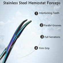 Load image into Gallery viewer, Mosquito Hemostat Forceps 5&quot; (12.7cm) Curved, Stainless Steel, Multi
