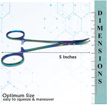 Load image into Gallery viewer, Mosquito Hemostat Forceps 5&quot; (12.7cm) Curved, Stainless Steel, Multi
