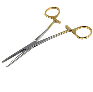 Kelly Hemostat Forceps 5.5" Straight, Stainless Steel, Gold Handle