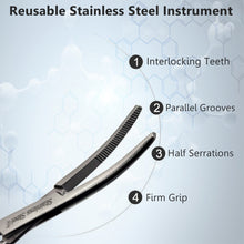 Load image into Gallery viewer, Kelly Hemostat Forceps 5.5&quot; Curved, Stainless Steel, Gold Handle
