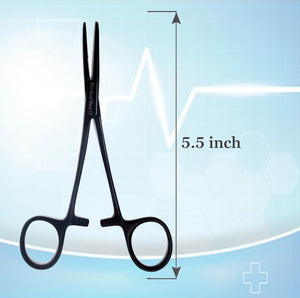 Kelly Hemostat Forceps 5.5" Straight, Stainless Steel, Black