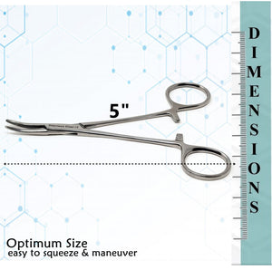Mosquito Hemostat Forceps 5" (12.7cm) Curved, Stainless Steel