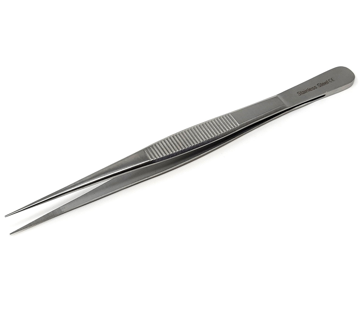 HTI Brand 5-Pack Surgical Precision Point Tweezers – 3.5" Stainless Steel, Serrated Tips, Firm Grip