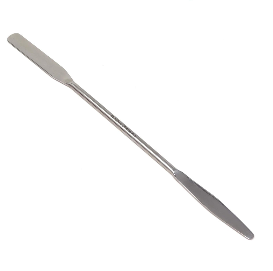 Stainless Steel Lab Spatula Double Sided Sampler, Round & Tapered Arrow End, 9