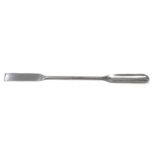 Stainless Steel Lab Spatula Double Sided Sampler, Half Round Scoop & Flat End, 6" Length