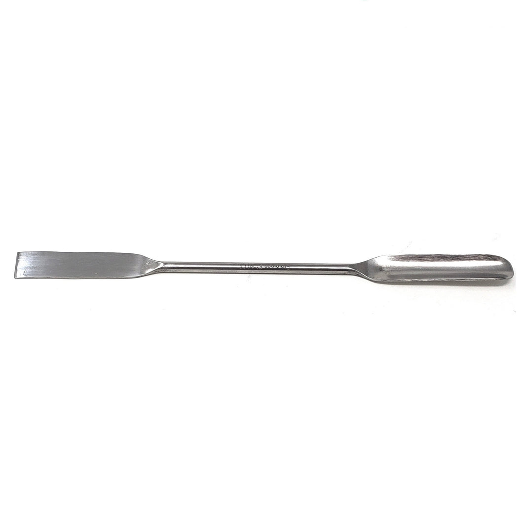Stainless Steel Lab Spatula Double Sided Sampler, Half Round Scoop & Flat End, 6