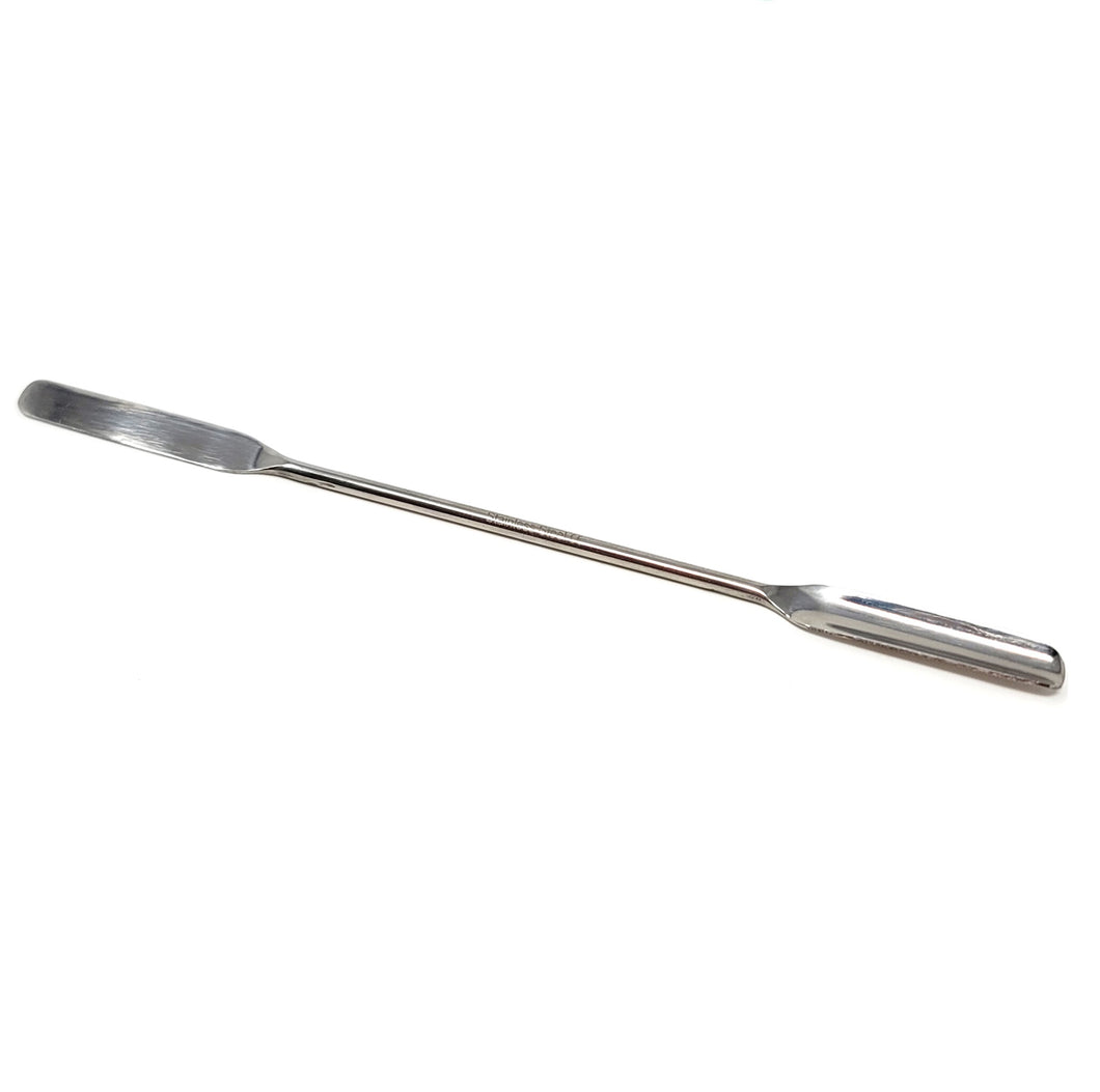 Stainless Steel Lab Spatula Double Sided Sampler, Half Round Scoop & Flat End, 7