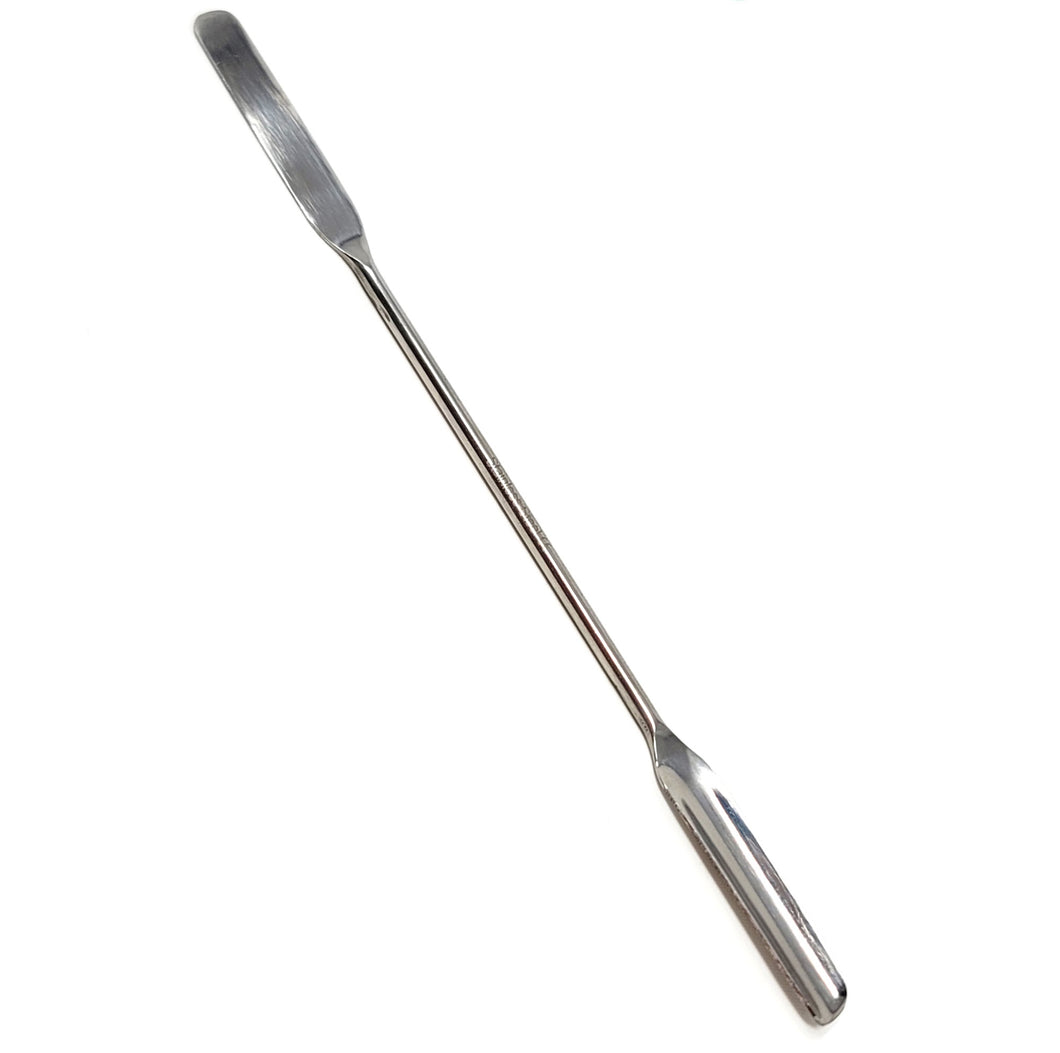 Stainless Steel Lab Spatula Double Sided Sampler, Half Round Scoop & Flat End, 9