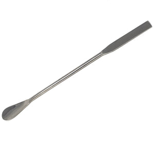 Stainless Steel Lab Spatula Double Sided Sampler, Square & Flat Spoon Ends, 9" Length