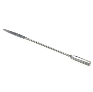 Stainless Steel Lab Spatula, Double Sided Design, Semi Circle Scoop Spoon & Tapered Arrow End, 9" Length