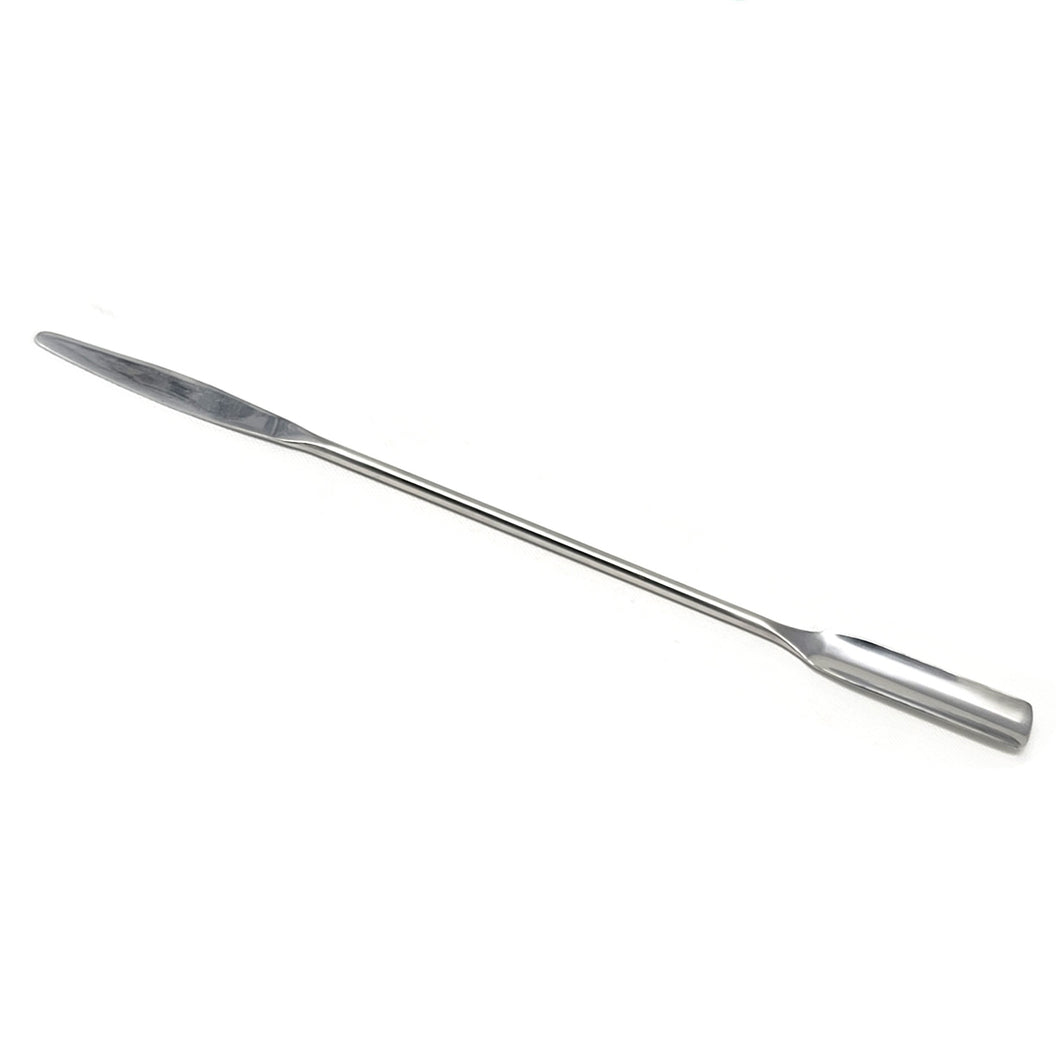 Stainless Steel Lab Spatula, Double Sided Design, Semi Circle Scoop Spoon & Tapered Arrow End, 9