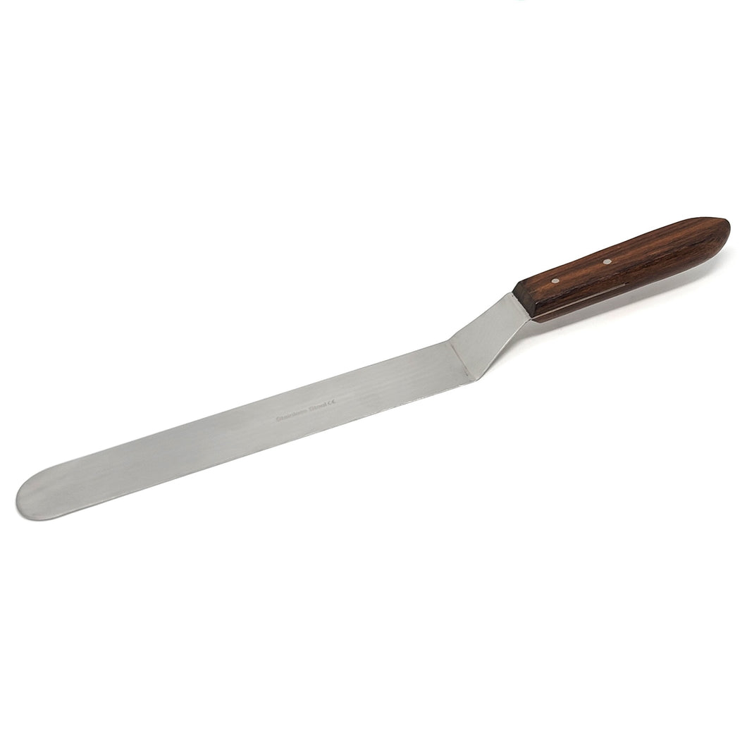 Stainless Steel Lab Spatula with Wooden Handle, 10