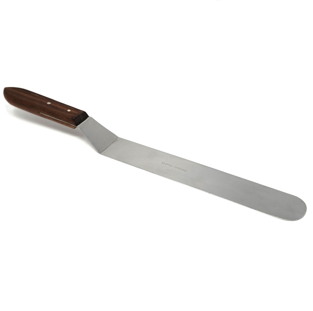 Stainless Steel Lab Spatula with Wooden Handle, 12