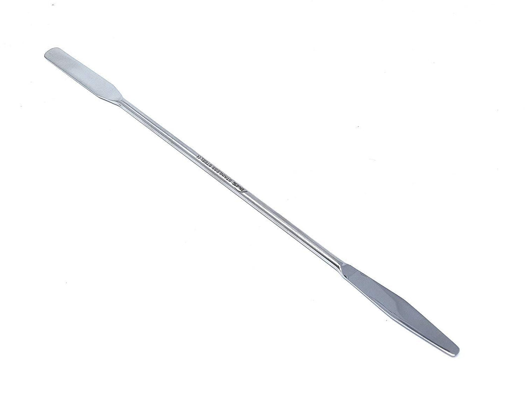 Stainless Steel Double Ended Micro Lab Spatula Sampler, Round & Tapered Arrow End, 9