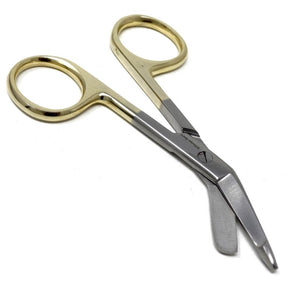 Supercut Lister Bandage Scissors 3.5",One Serrated Blade, Gold Handle, Stainless Steel