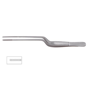 Bayonet Offset Ear wax Removing Tweezers 5.5", Stainless Steel