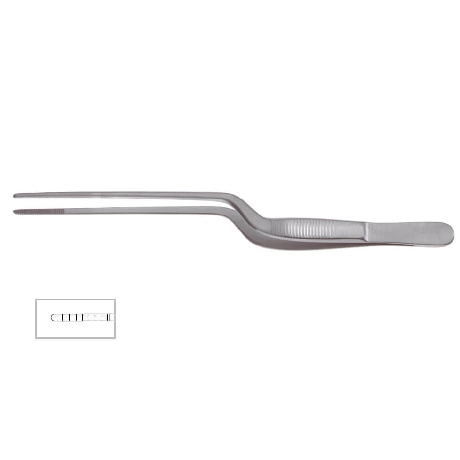 Bayonet Offset Ear wax Removing Tweezers 5.5