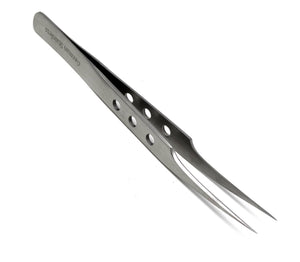 Stainless Steel Watch & Jewelery Repair Tweezers #8 Forceps, Fine Point, Fenestrated Handle, Premium Quality